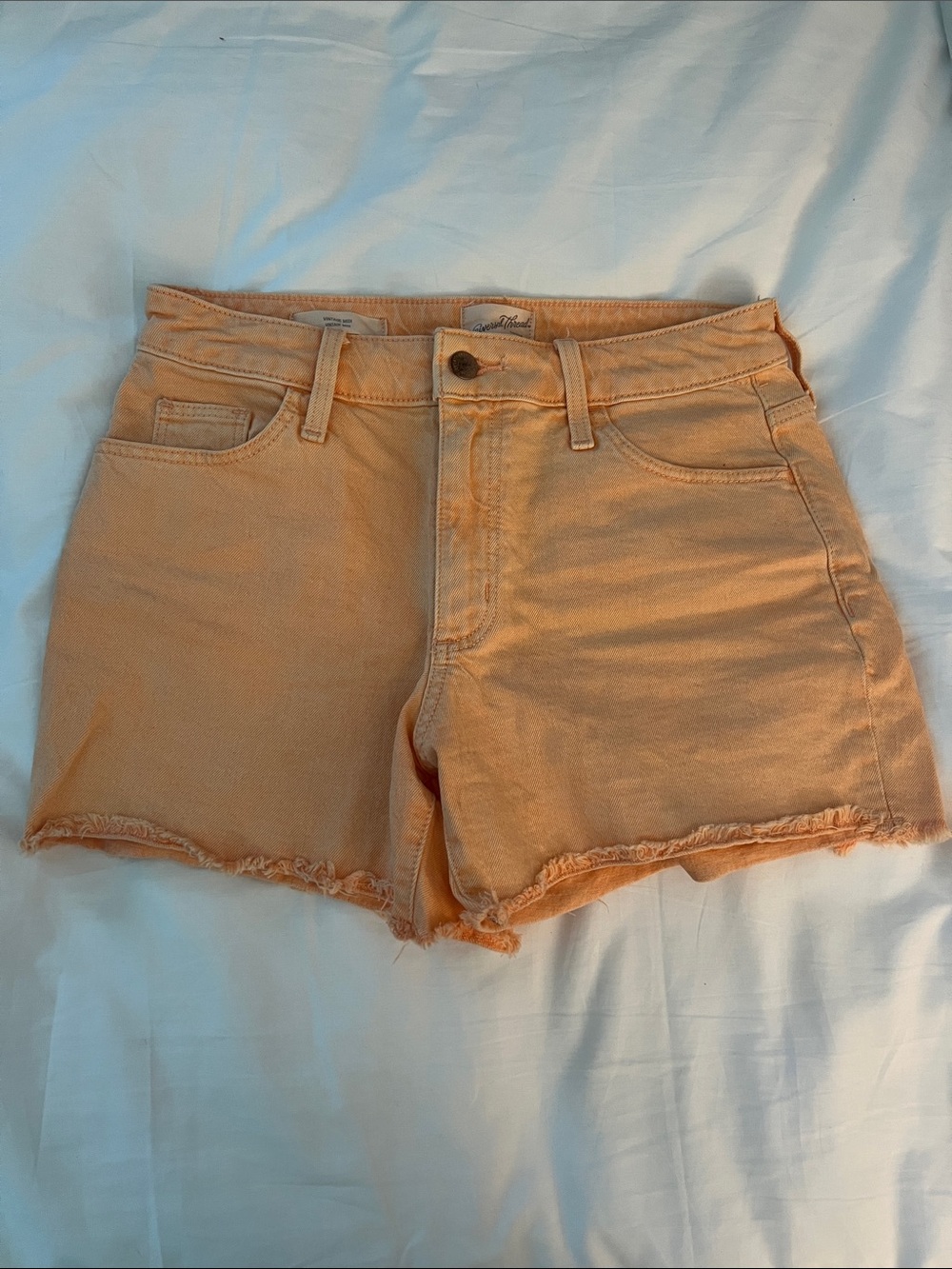 Universal Thread Peach Frayed Hem Denim Shorts